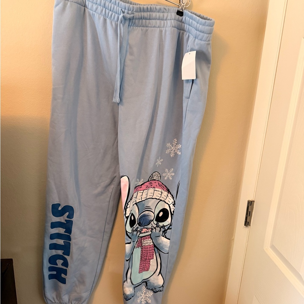 Disney Light Blue Stitch Winter Jogger Pants